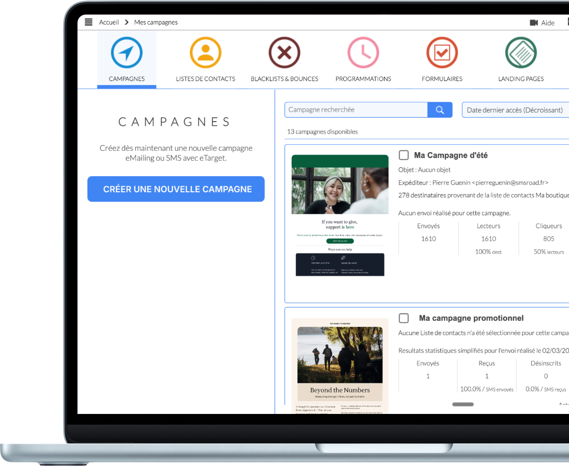 eTarget - Solution eMailing de référence.